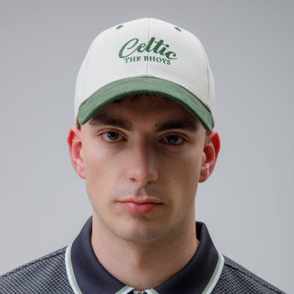 Celtic Adult Contrast Green and White Cord Cap