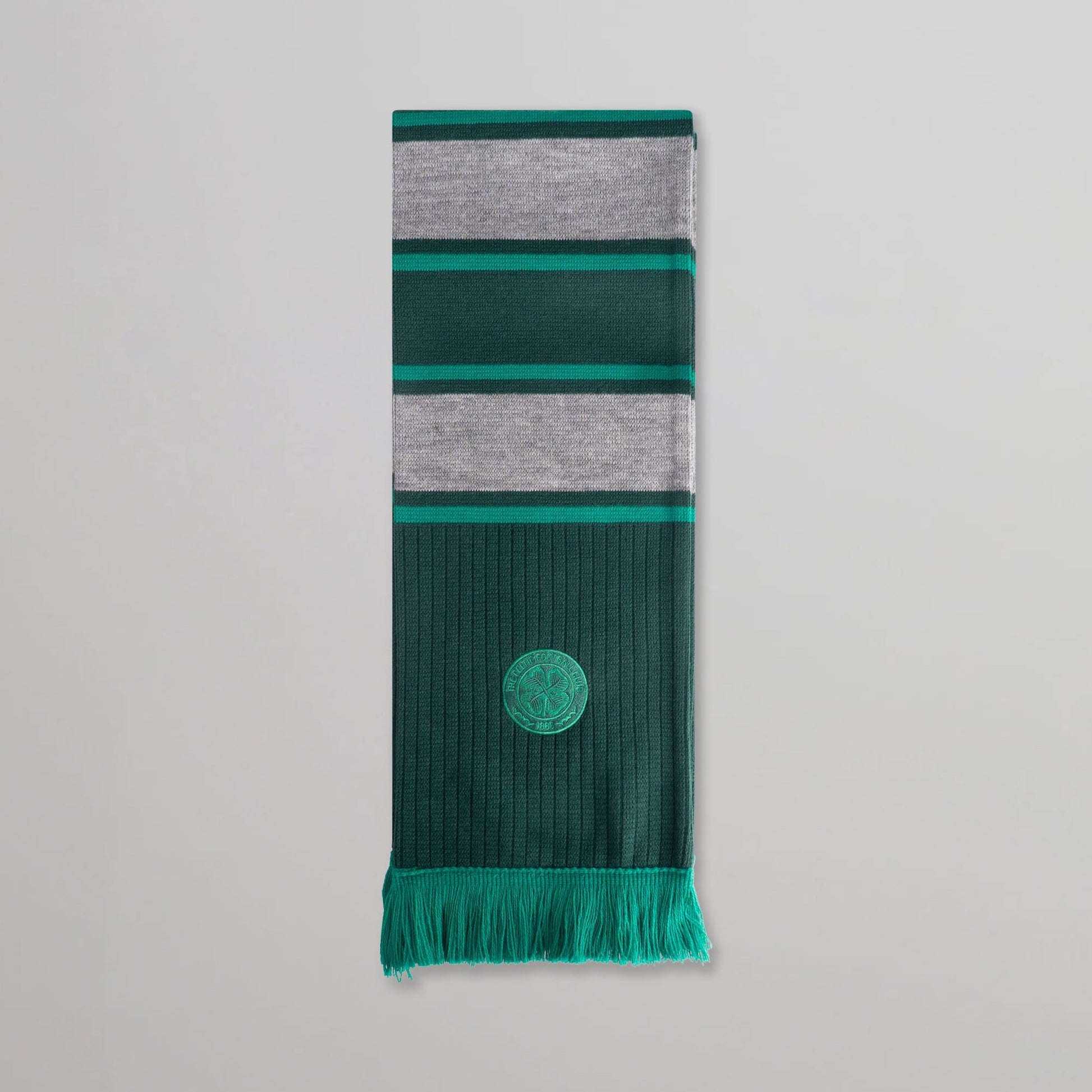 Celtic Adult Green Stripe Hat and Scarf Set