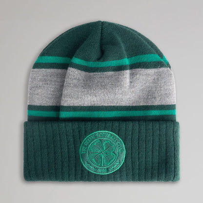 Celtic Adult Green Stripe Hat and Scarf Set