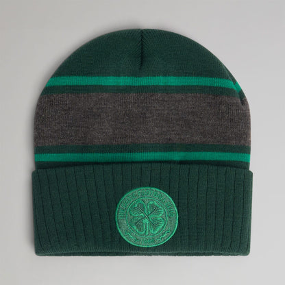 Celtic Adult Green Stripe Hat and Scarf Set