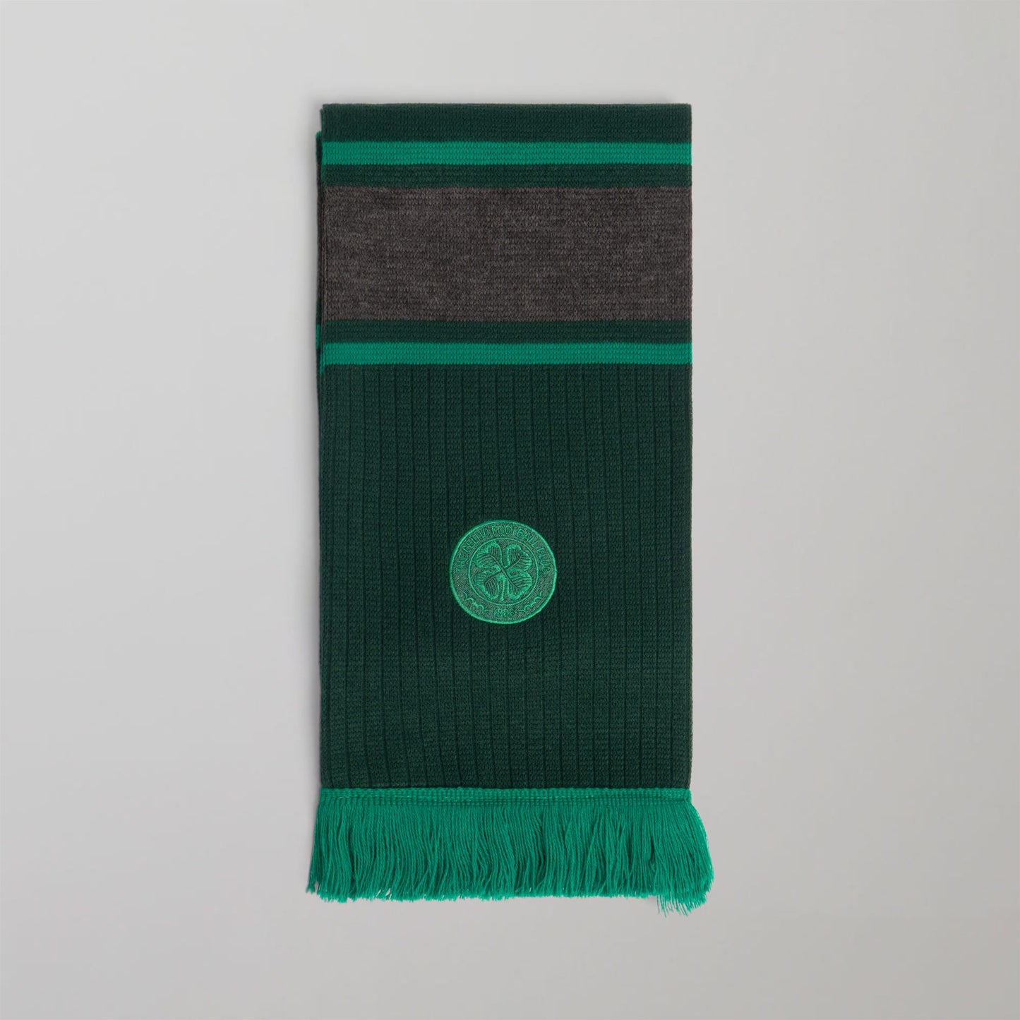 Celtic Adult Green Stripe Hat and Scarf Set
