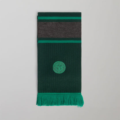 Celtic Adult Green Stripe Hat and Scarf Set