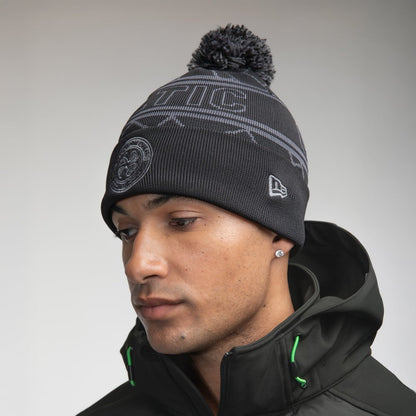 Celtic Black Pom Pom New Era Beanie