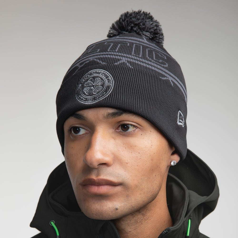 Celtic Black Pom Pom New Era Beanie