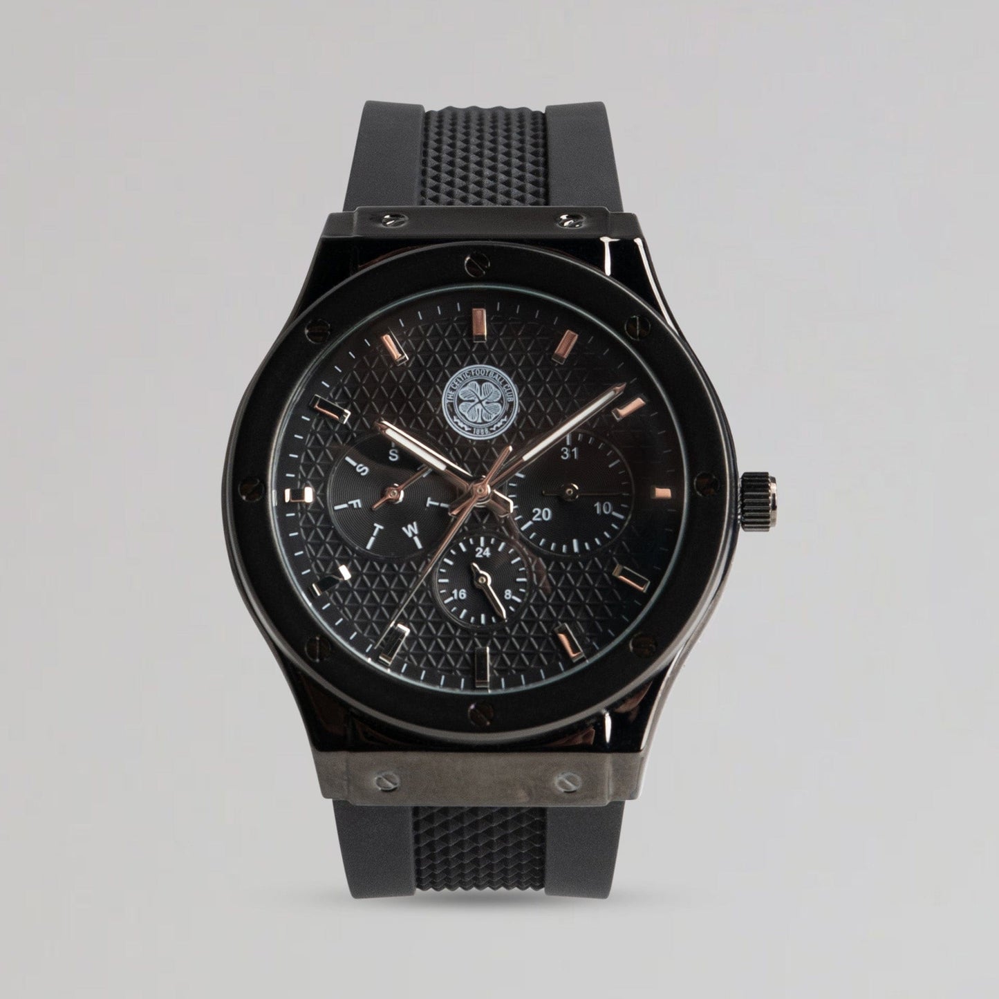 Celtic Black Silicone Strap Watch