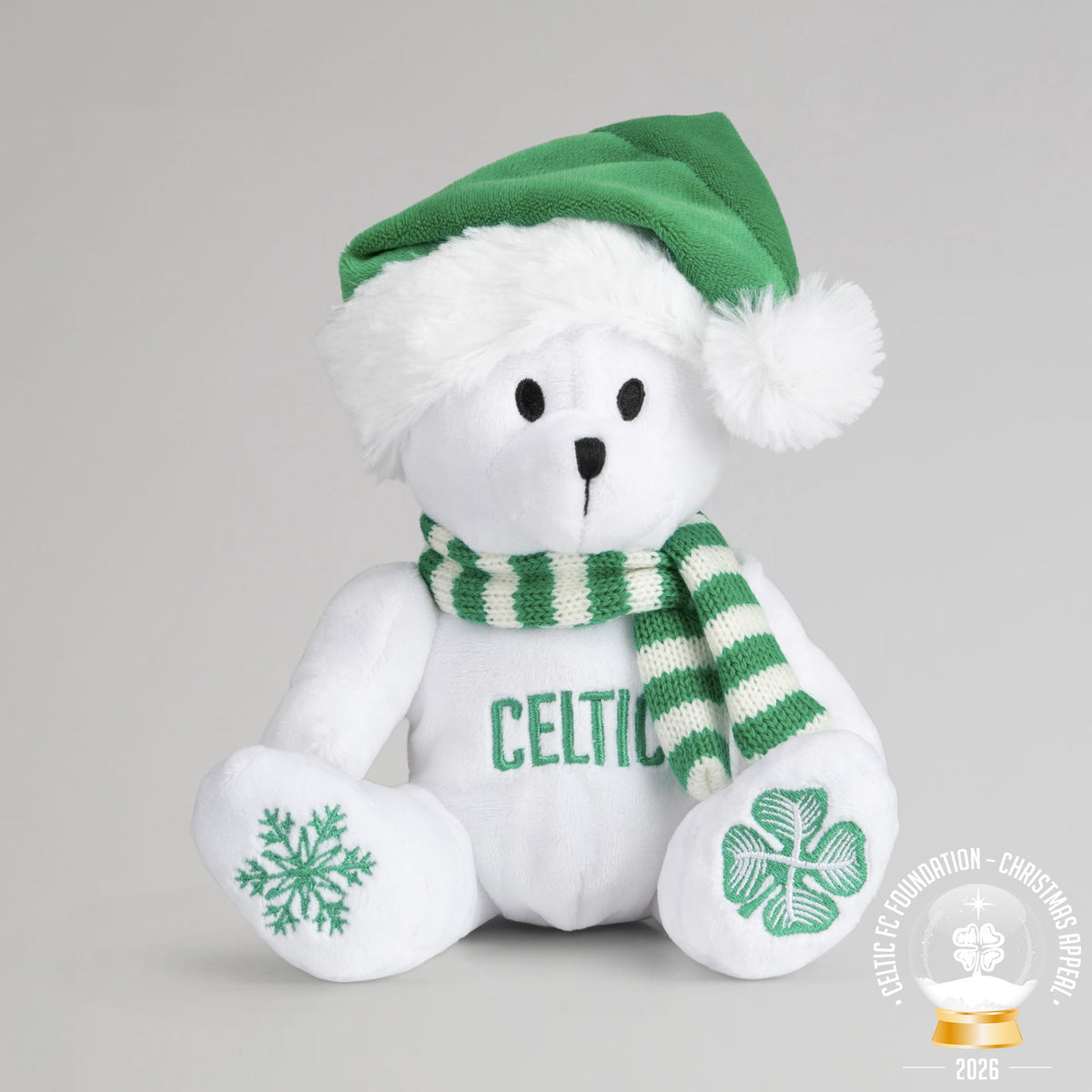 Celtic Christmas White Beanie Bear