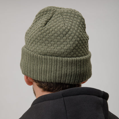 Celtic Clover Adult Waffle Knit Khaki Beanie