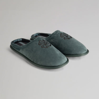 Celtic Clover Men's Green Mule Slippers