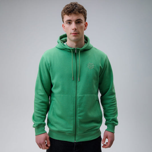 Celtic Clover Men's Green Zip Hoodie