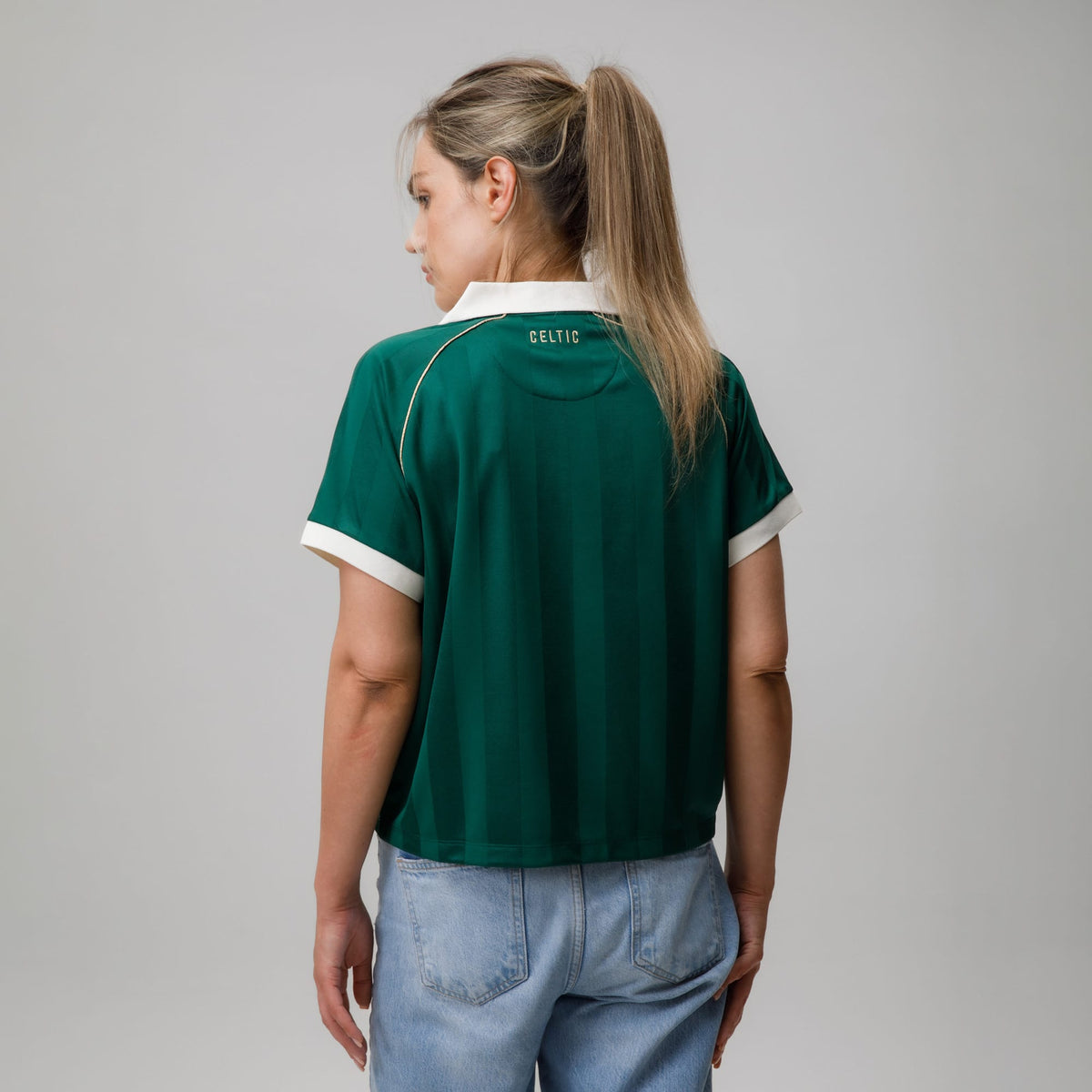 Celtic Clover Women's Cropped Green Football Jersey