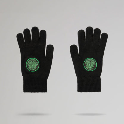 Celtic Crest Adult Black Gloves