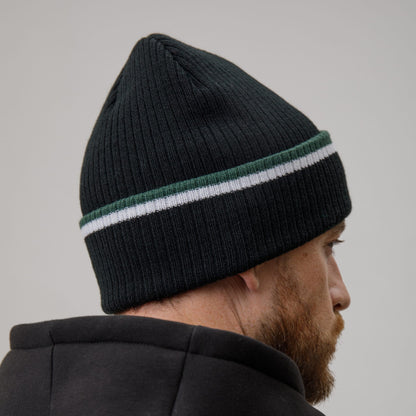 Celtic Crest Adult Ribbed Knit Black Beanie