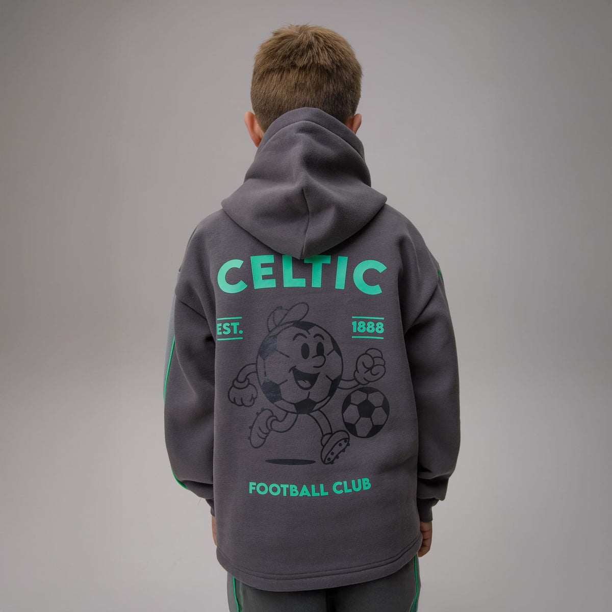 Celtic Crest Junior Back Print Dark Grey Hoodie