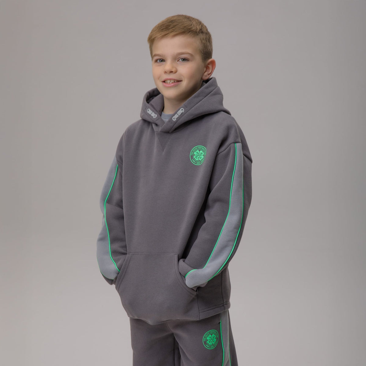 Celtic Crest Junior Back Print Dark Grey Hoodie
