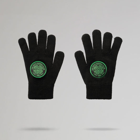Celtic Crest Junior Black Gloves