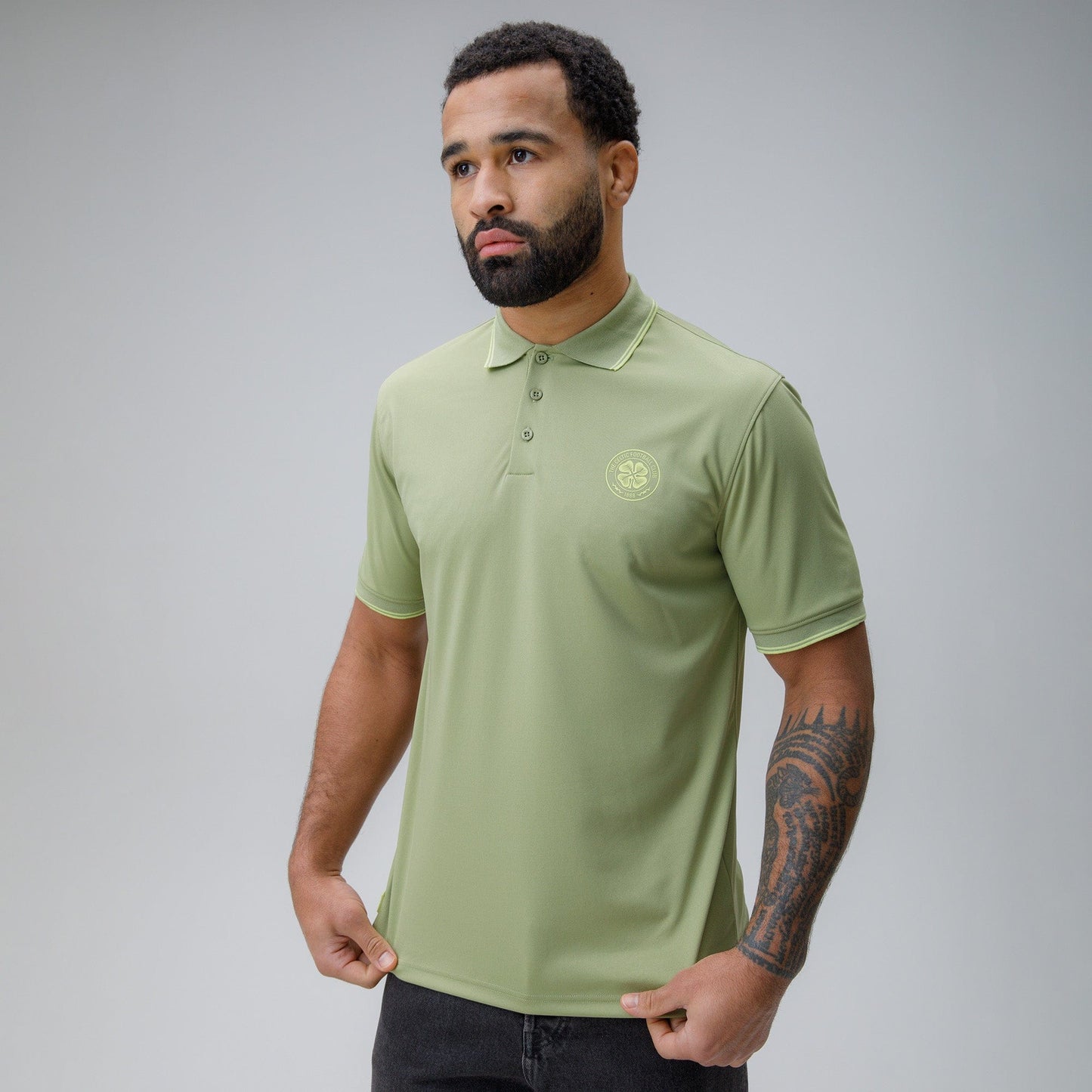 Celtic Crest Men's Khaki Polo Shirt