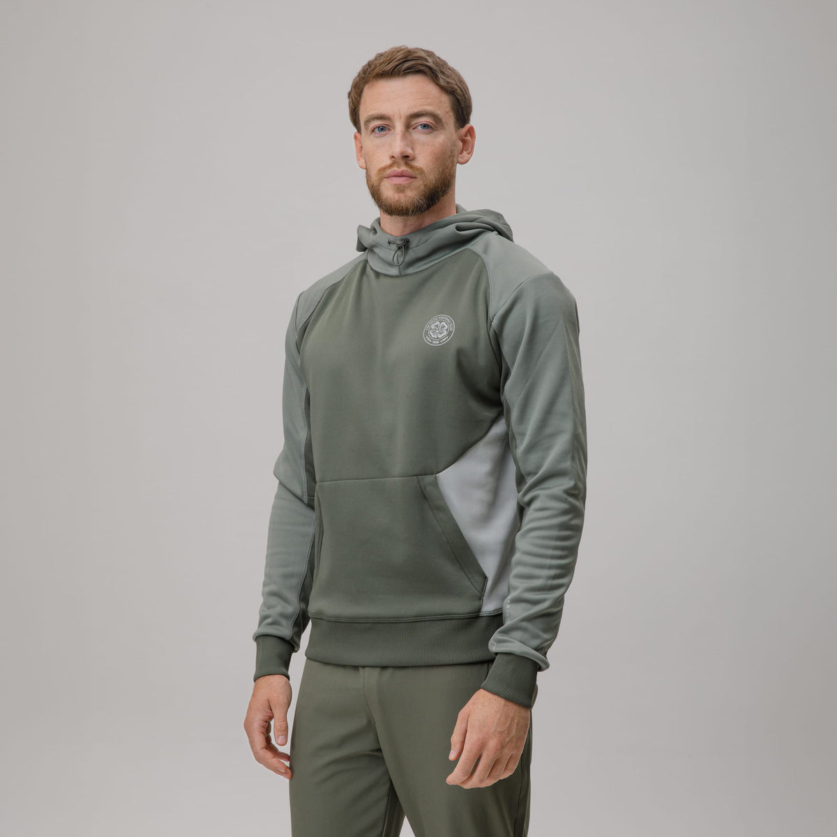 Celtic Crest Men's Sage Panel Hoodie