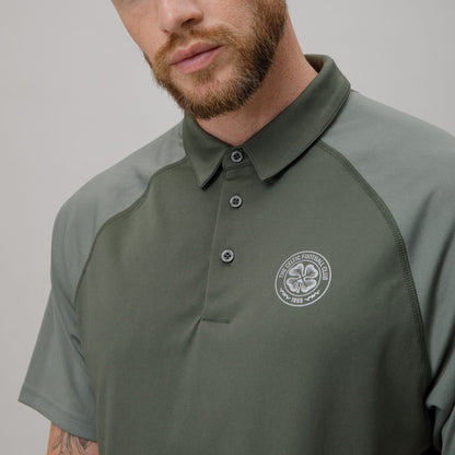 Celtic Crest Men's Sage Panel Polo Shirt