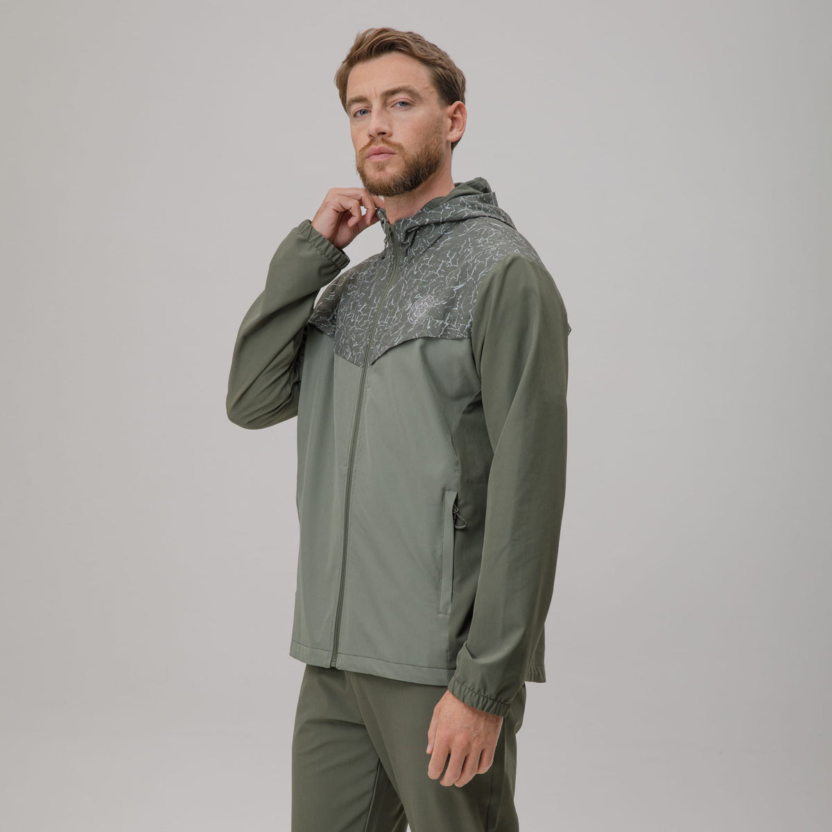 Celtic Crest Men's Windbreaker Sage Print Jacket