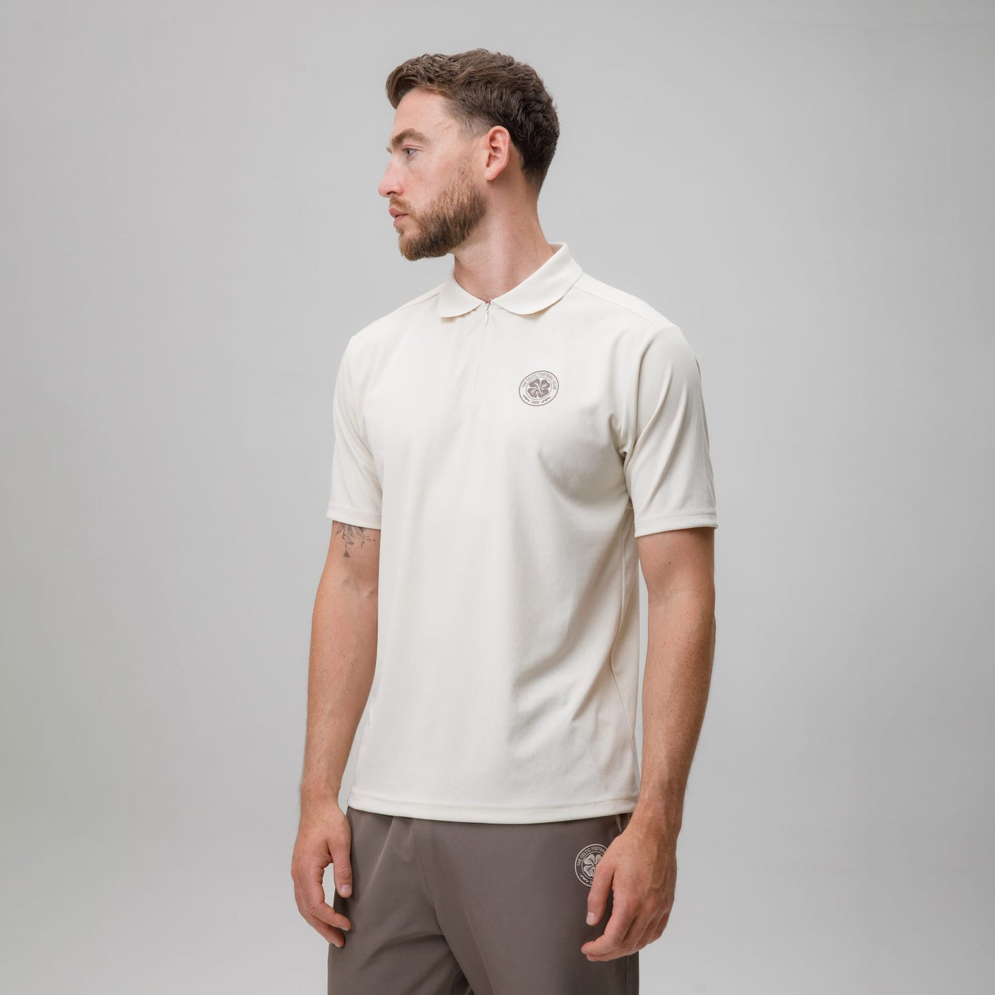 Celtic Crest Men's Zip Polo Shirt