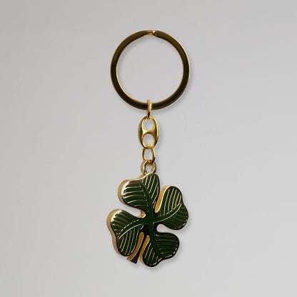 Celtic Gold Clover Keyring
