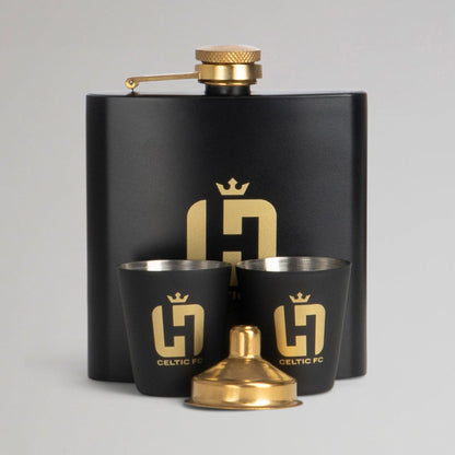 Celtic Henrik Larsson Black Hipflask Set