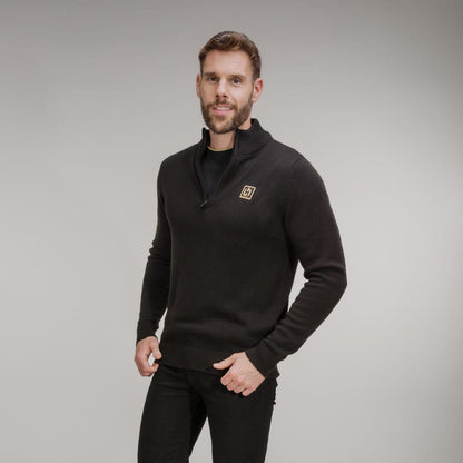 Celtic Henrik Larsson Black Knitted Quarter Zip