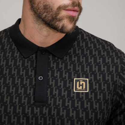 Celtic Henrik Larsson Black Monogram Polo Shirt