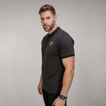 Celtic Henrik Larsson Black Monogram Polo Shirt