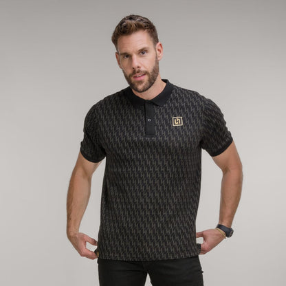 Celtic Henrik Larsson Black Monogram Polo Shirt