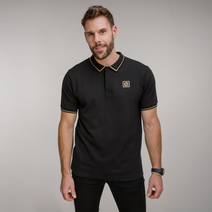Celtic Henrik Larsson Black Tipped Polo Shirt