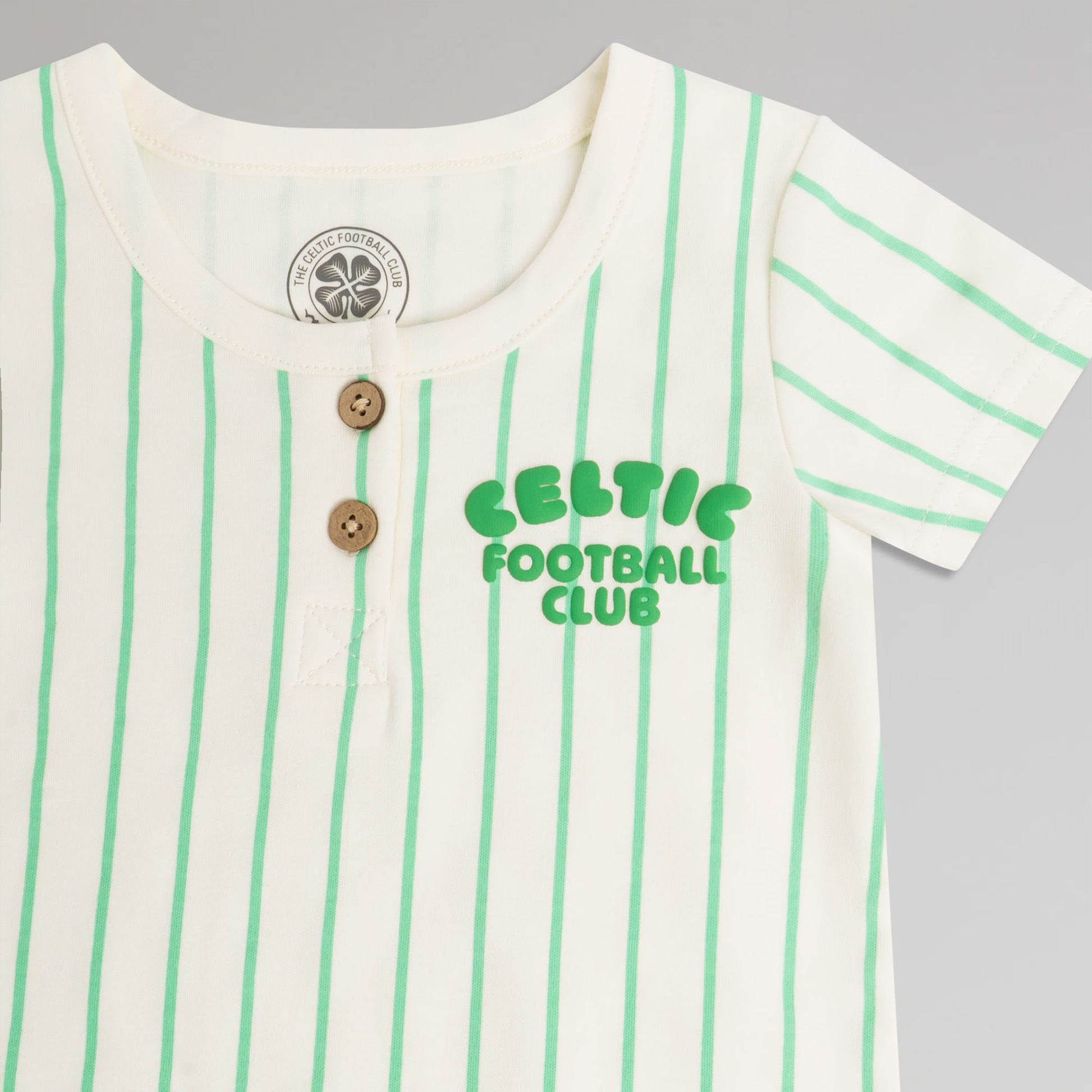 Celtic Infant Green Pinstripe Romper