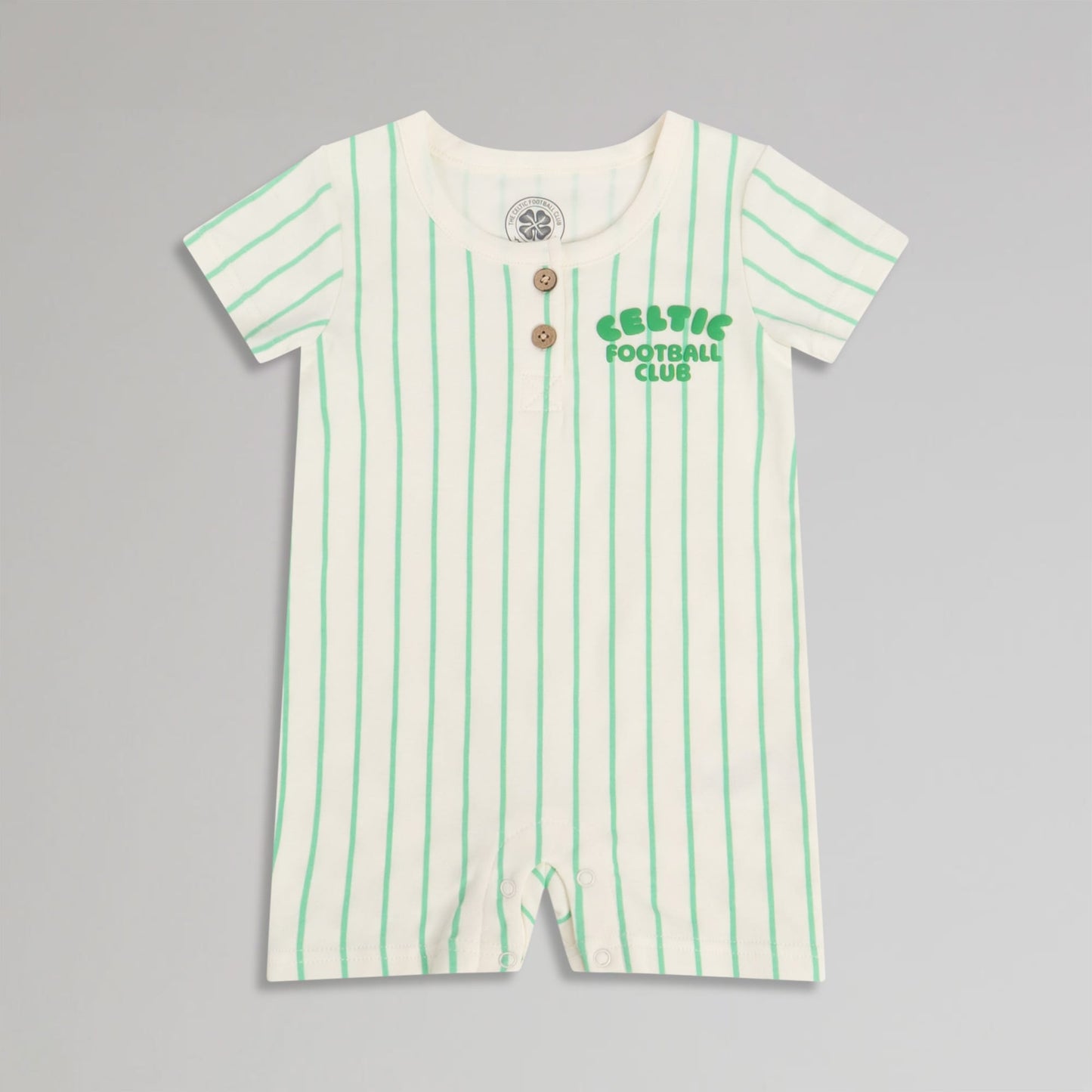 Celtic Infant Green Pinstripe Romper