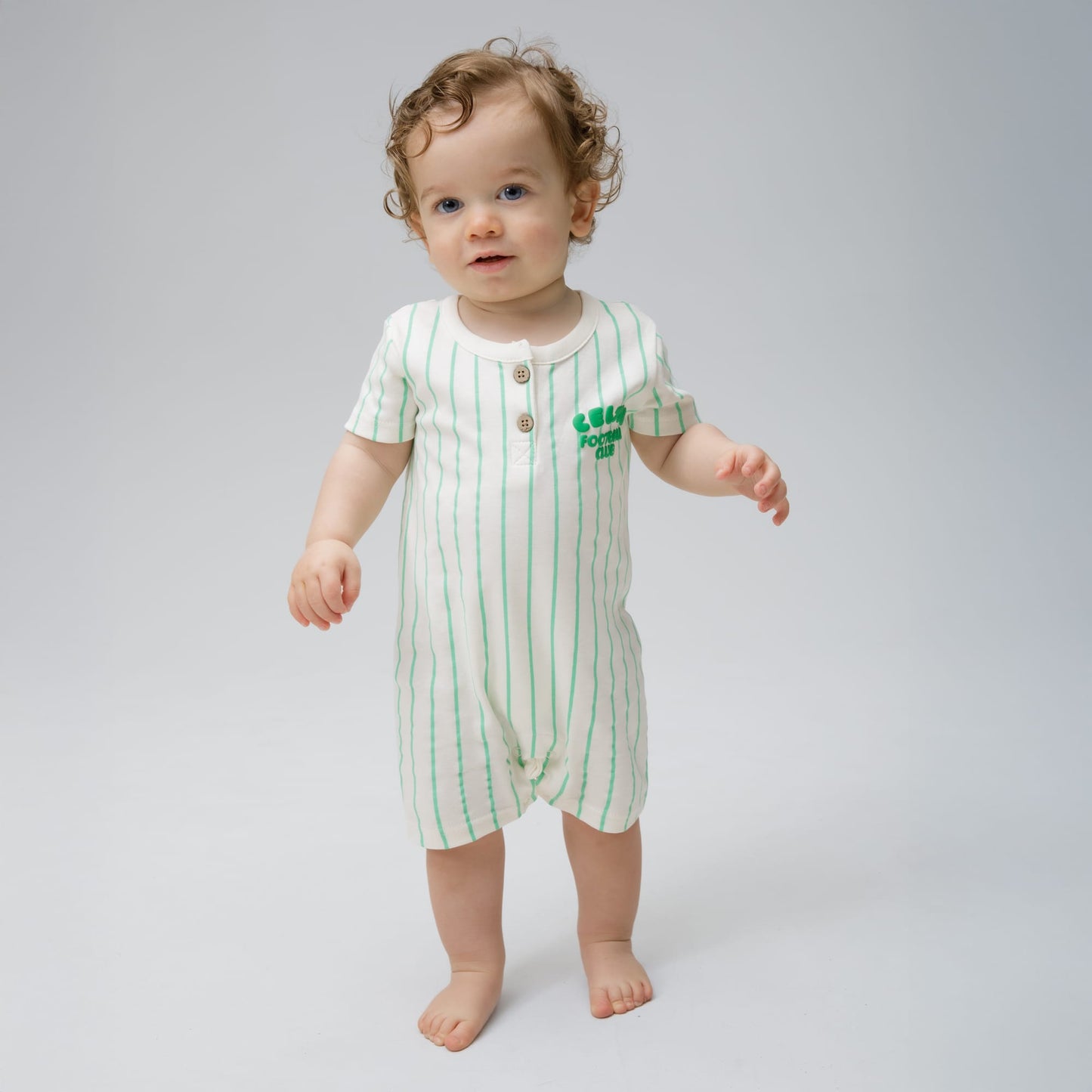 Celtic Infant Green Pinstripe Romper
