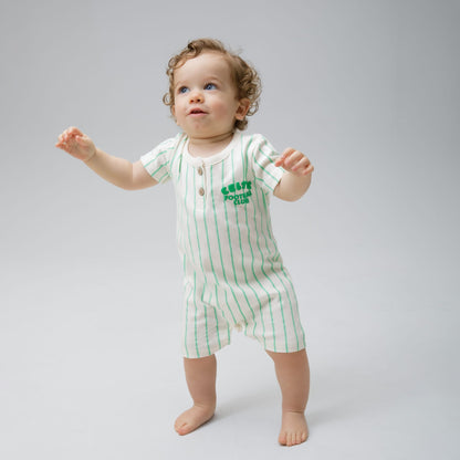 Celtic Infant Green Pinstripe Romper
