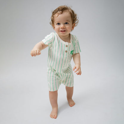 Celtic Infant Green Pinstripe Romper