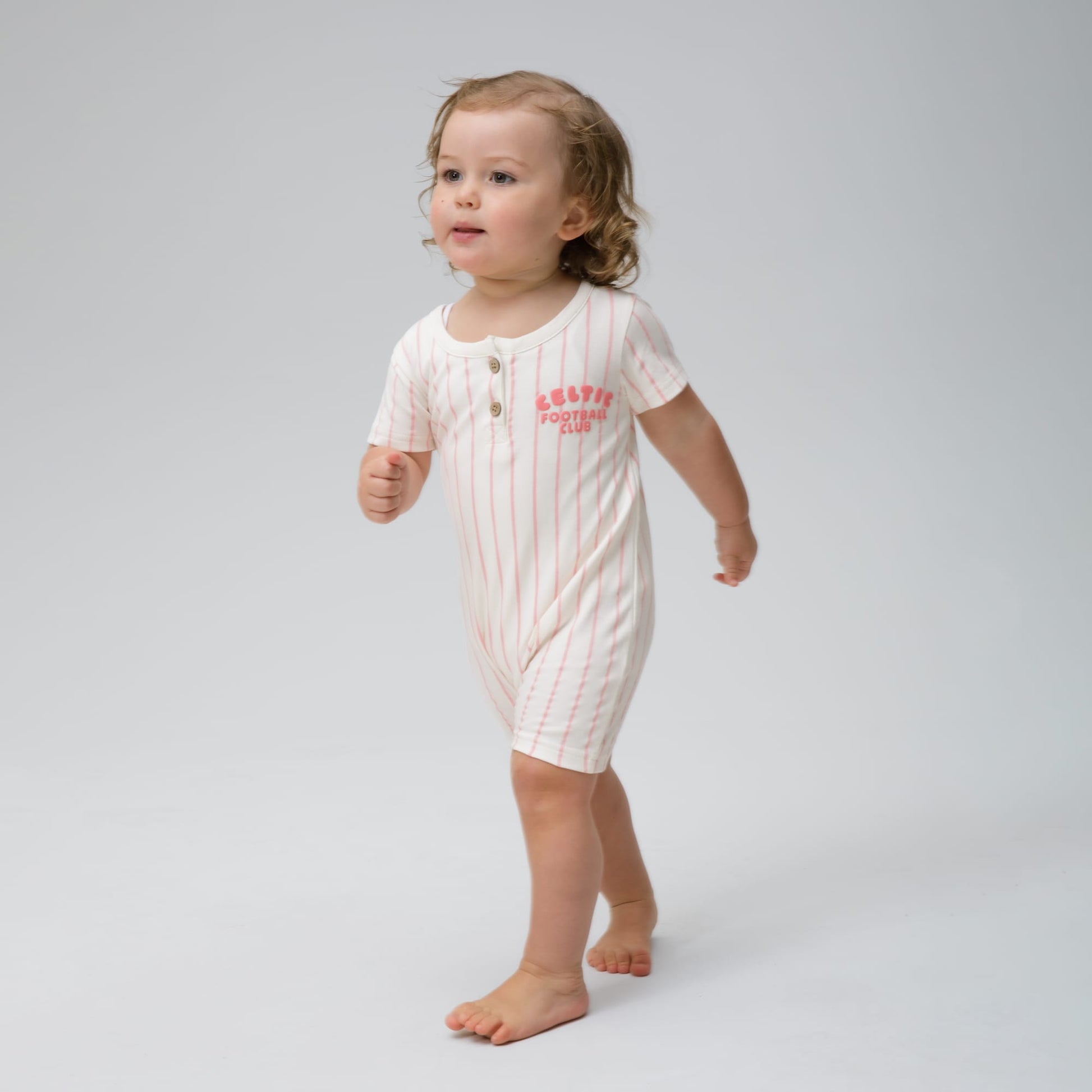 Celtic Infant Pink Pinstripe Romper
