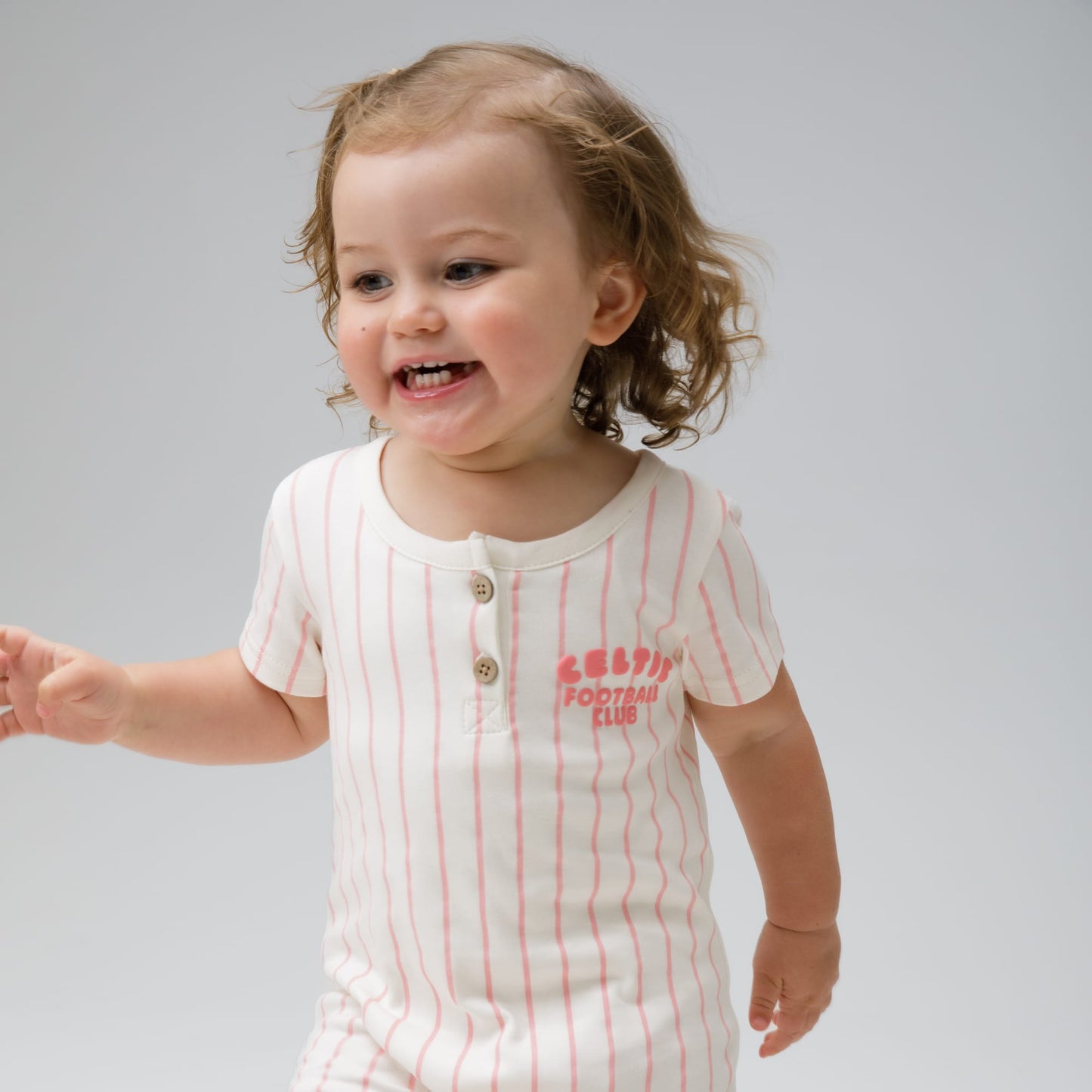 Celtic Infant Pink Pinstripe Romper