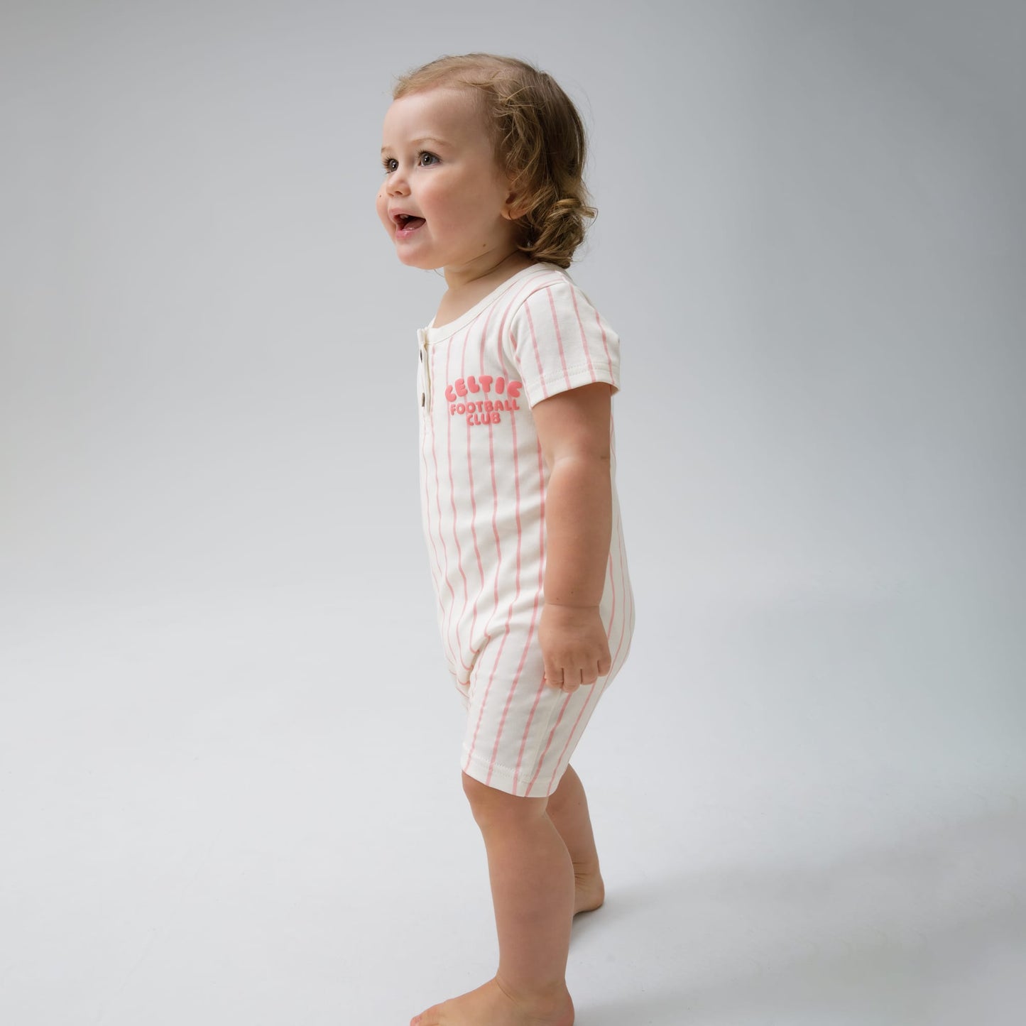 Celtic Infant Pink Pinstripe Romper
