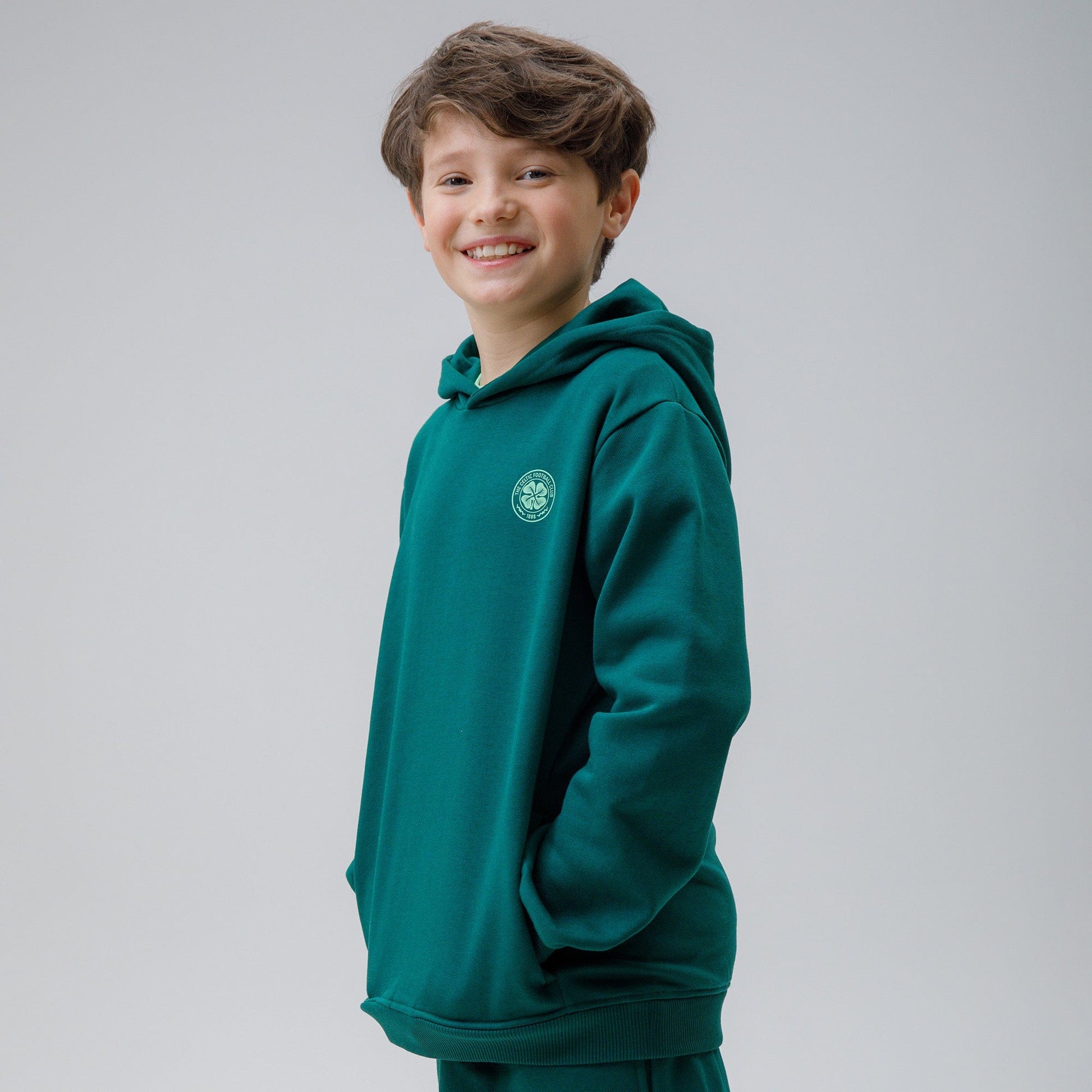Celtic Junior Back Print Dark Green Hoodie