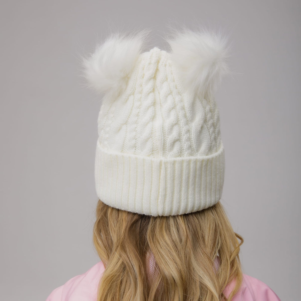 Celtic Junior Cream Double Pom Beanie