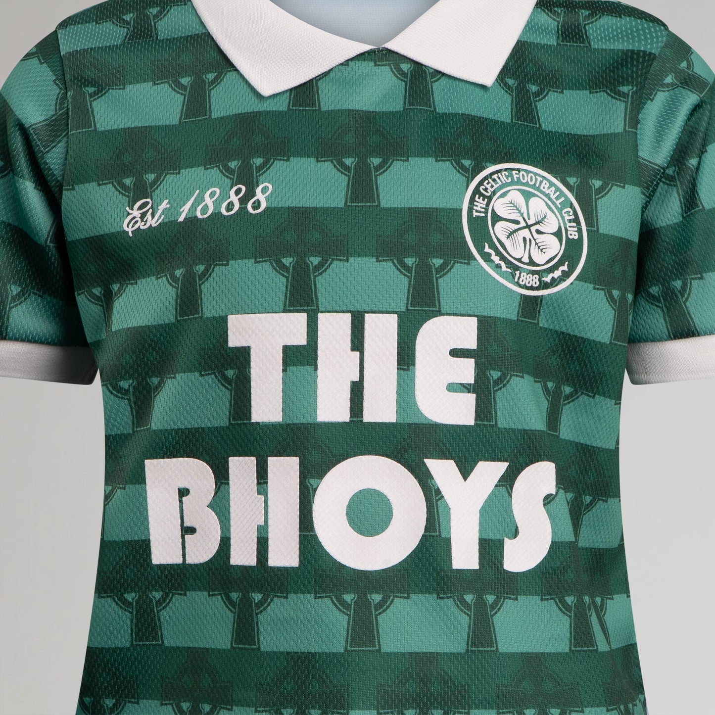 Celtic Junior Cross Print Green Jersey
