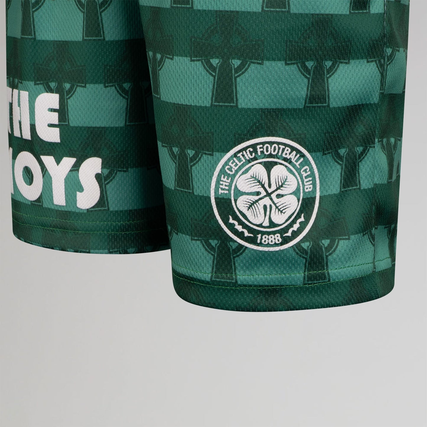 Celtic Junior Cross Print Green Shorts