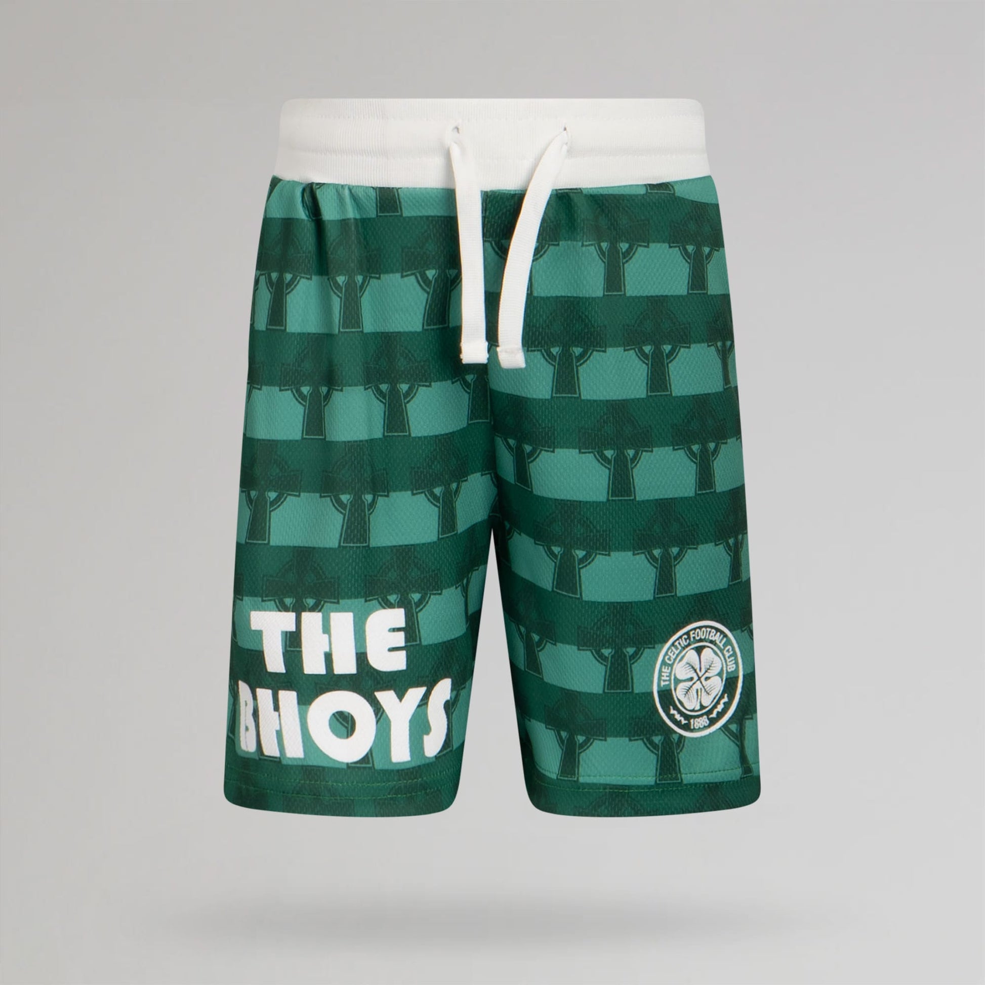 Celtic Junior Cross Print Green Shorts