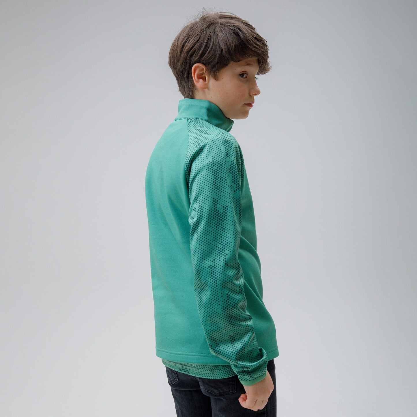 Celtic Junior Dot Print Green Quarter Zip