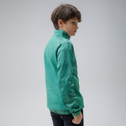 Celtic Junior Dot Print Green Quarter Zip