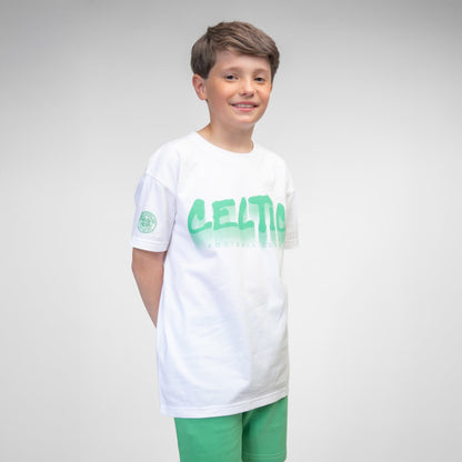 Celtic Junior Graffiti Print T-Shirt