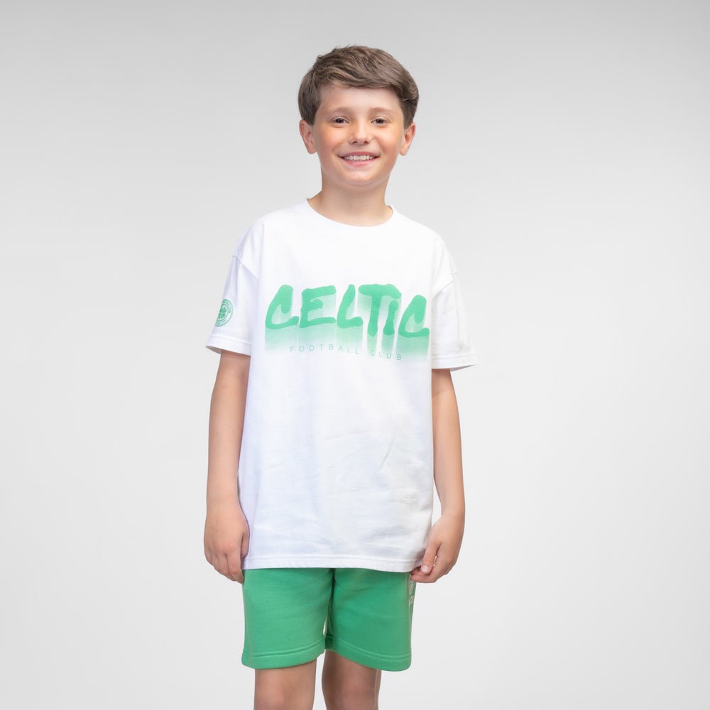 Celtic Junior Graffiti Print T-Shirt