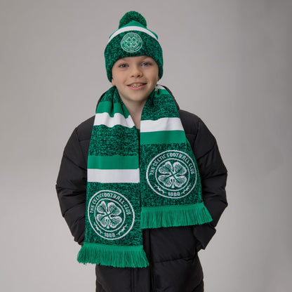 Celtic Junior Green Hat and Scarf Set
