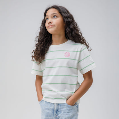 Celtic Junior Hooped Green and White T-Shirt